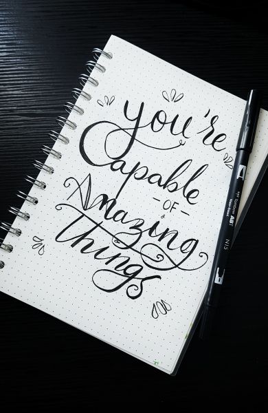 pen on you're capable of amazing things spiral notebook